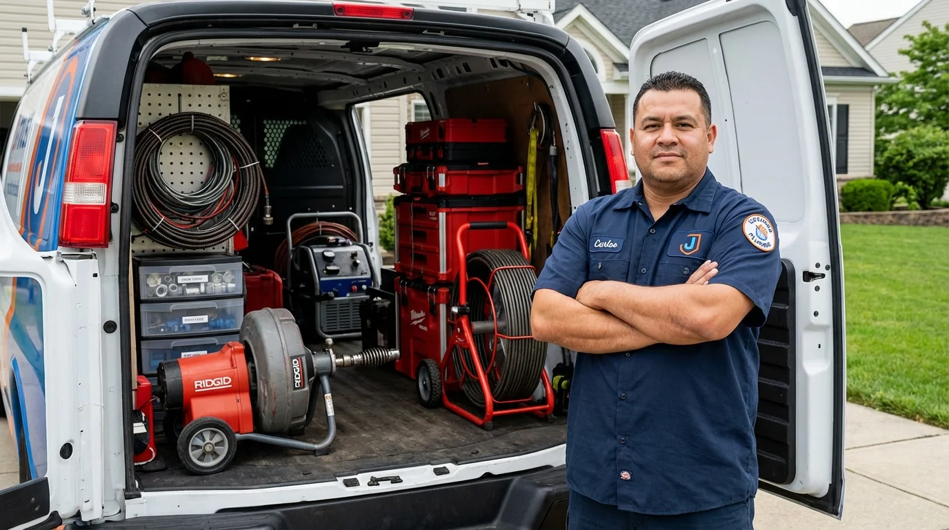Professional drain cleaning equipment and Johns Plumbing LLC plumber in Starkville