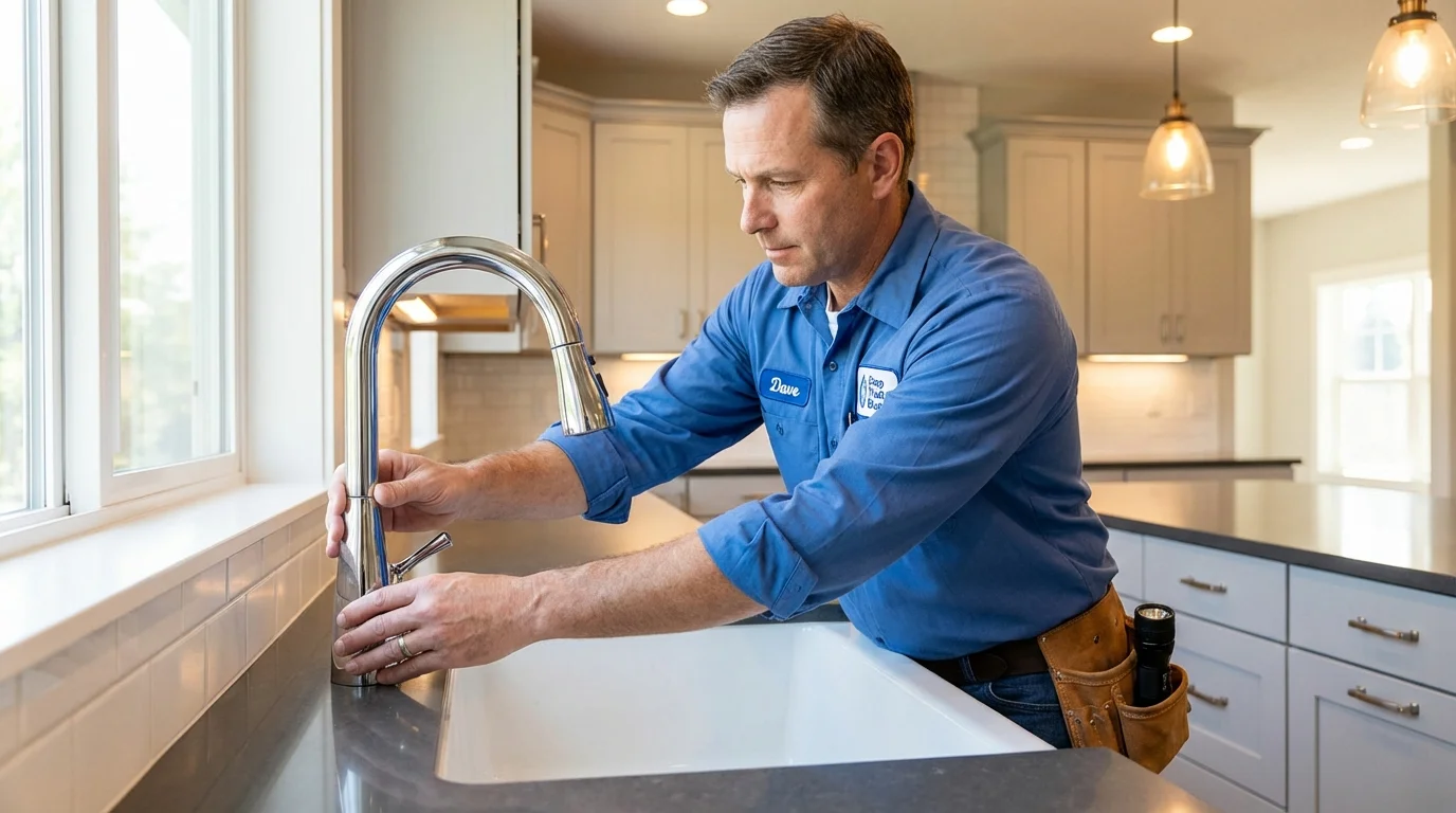 Kitchen faucet installation by Johns Plumbing LLC in Starkville